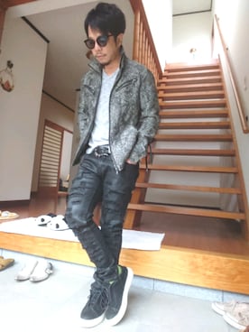 TORNADO MART クロコジャガード レースアップ ライダースジャケット TORNADO MART クロコジャガード レースアップ ライダースジャケット