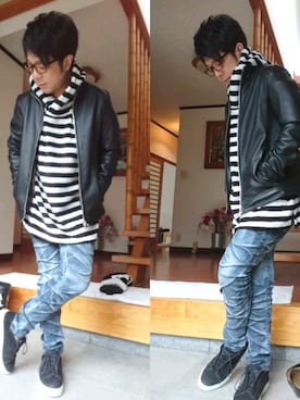 「TETE HOMME（テットオム）のアイテム（ジャケット/アウター）」を使った、masashiさん（メンズ・157cm）の秋コーディネート