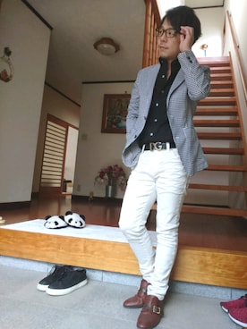 「TETE HOMME（テットオム）のアイテム（トップス）」を使った、masashiさん（メンズ・157cm）の秋コーディネート
