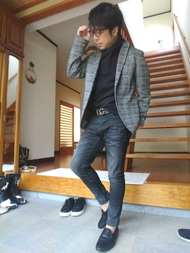 「TETE HOMME（テットオム）のアイテム（トップス）」を使った、masashiさん（メンズ・157cm）の秋コーディネート