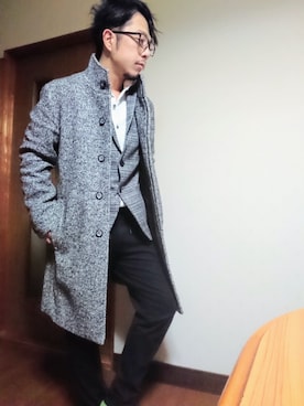 「TETE HOMME（テットオム）のアイテム（トップス）」を使った、masashiさん（メンズ・157cm）の秋コーディネート