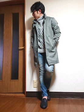 「TETE HOMME（テットオム）のアイテム（トップス）」を使った、masashiさん（メンズ・157cm）の冬コーディネート