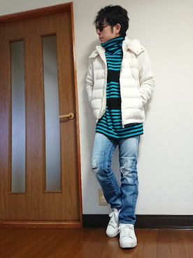 「TETE HOMME（テットオム）のアイテム（トップス）」を使った、masashiさん（メンズ・157cm）の冬コーディネート