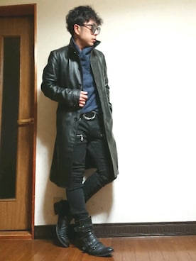 「TETE HOMME（テットオム）のアイテム（トップス）」を使った、masashiさん（メンズ・157cm）の冬コーディネート