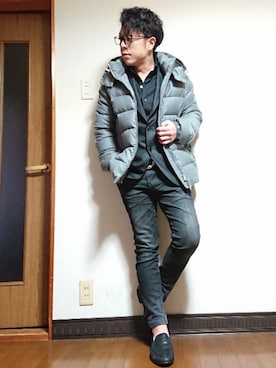 「TETE HOMME（テットオム）のアイテム（トップス）」を使った、masashiさん（メンズ・157cm）の冬コーディネート