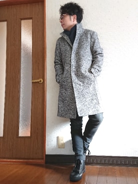 「TETE HOMME（テットオム）のアイテム（トップス）」を使った、masashiさん（メンズ・157cm）の冬コーディネート