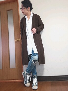 「TETE HOMME（テットオム）のアイテム（トップス）」を使った、masashiさん（メンズ・157cm）の冬コーディネート