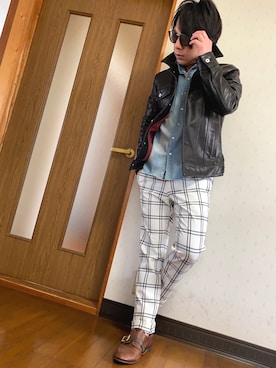 「NO ID.（ノーアイディ）のアイテム（その他アウター）」を使った、masashiさん（メンズ・157cm）の春コーディネート