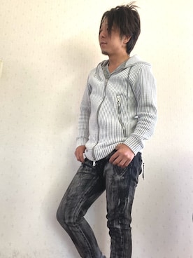 「TETE HOMME（テットオム）のアイテム（トップス）」を使った、masashiさん（メンズ・157cm）の春コーディネート