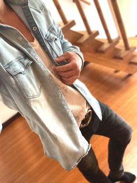 「TETE HOMME（テットオム）のアイテム（トップス）」を使った、masashiさん（メンズ・157cm）の秋コーディネート