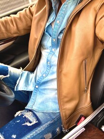 TETE HOMME（テットオム）の「ラムレザーシングルライダースジャケット