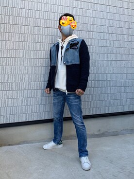 Diesel ディーゼル の メンズ ニット ハイネック デニムミックス ニット セーター Wear