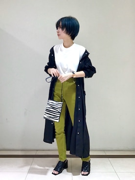 「PAGEBOY（ページボーイ）のアイテム（シャツワンピース）」を使った、miyaさん（レディース・155cm）の夏コーディネート