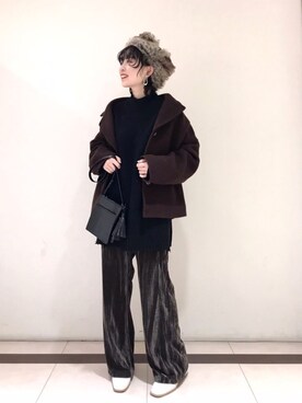 「PAGEBOY」｜「アイテム（ダウンジャケット/コート）」を使った、miyaさん（レディース・155cm）の冬コーディネート