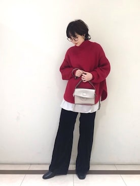 「PAGEBOY（ページボーイ）のハクミニショルダーBAG（ショルダーバッグ）」を使った、miyaさん（レディース・155cm）の冬コーディネート