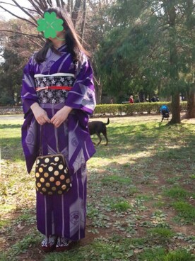 「花見コーデ」｜「アイテム（着物）」を使った、azusaさん（レディース・158cm）の春コーディネート