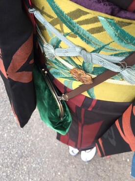 「アイテム（着物、イエロー系）」を使った、azusaさん（レディース・158cm）の冬コーディネート