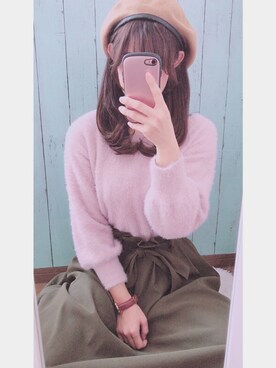 「ふんわり」｜「アイテム（帽子）」を使った、⁑nanata⁑さん（レディース・158cm）の秋コーディネート