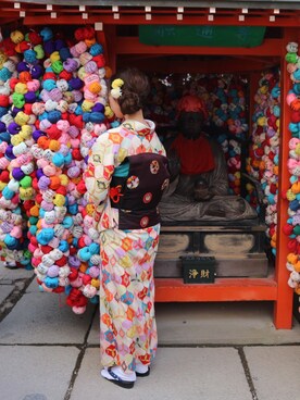 「フォローミー」｜「アイテム（浴衣）」を使った、⁑nanata⁑さん（レディース・158cm）の春コーディネート