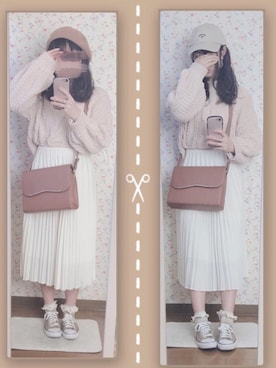 「消えそうな色コーデ」｜「アイテム（ハンチング/ベレー帽）」を使った、⁑nanata⁑さん（レディース・158cm）の冬コーディネート