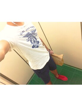 「BEAMS（ビームス）のアイテム（クラッチバッグ）」を使った、Yuheiさん（メンズ・178cm）の夏コーディネート