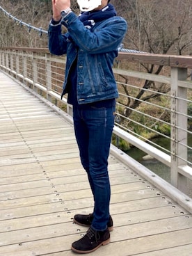 「Ralph Lauren」｜「アイテム（デニムジャケット）」を使った、Yuheiさん（メンズ・179cm）の冬コーディネート