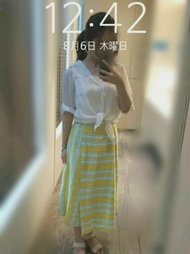 「アイテム（イヤリング）」を使った、mokoさん（レディース・157cm・20代）の夏コーディネート