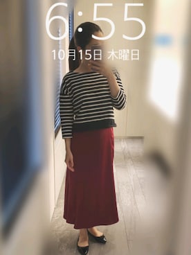 「マリン」｜「アイテム（バレエシューズ）」を使った、mokoさん（レディース・157cm）の秋コーディネート