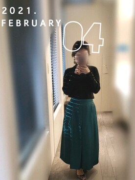 「OFUON（オフオン）のアイテム」を使った、mokoさん（レディース・157cm）の冬コーディネート