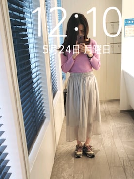 「スボーツミックス」｜「アイテム（スカート）」を使った、mokoさん（レディース・157cm）の春コーディネート