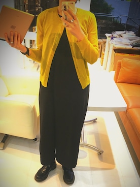 「黄色」｜「アイテム（つなぎ/オールインワン）」を使った、Yuri—eさん（レディース・164cm）の春コーディネート