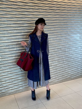 「CELINE（セリーヌ）のアイテム（トートバッグ、レッド系）」を使った、soyoutokyoさんの冬コーディネート