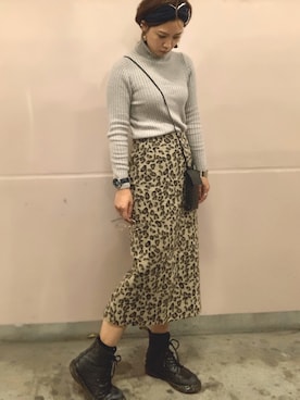 「YEVS（イーブス）のアイテム（スカート）」を使った、chanaiさん（レディース・160cm）の秋コーディネート
