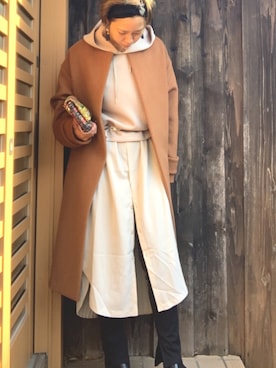 「green label relaxing（グリーンレーベルリラクシング）のアイテム（その他アウター）」を使った、chanaiさん（レディース・160cm）の冬コーディネート