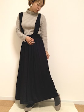 「アイテム（パンプス、グレー系）」を使った、chanaiさん（レディース・160cm）の冬コーディネート
