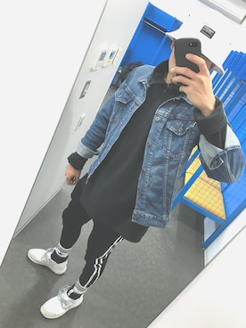 「Gimme Five（ギミーファイブ）のアイテム（帽子）」を使った、すがさくさん（メンズ・184cm）の冬コーディネート