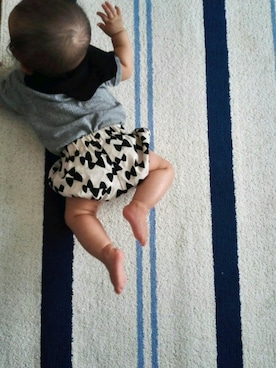 「アイテム（肌着、グレー系）」を使った、SUMIRE*さん（キッズ・60cm）の夏コーディネート