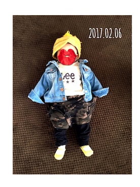 「MIKI HOUSE（ミキハウス）のアイテム（レギンス/スパッツ）」を使った、ksrmamさん（キッズ・70cm）の冬コーディネート