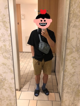 「トイレから失礼しやす」｜「アイテム（チノパンツ）」を使った、そばさんさん（メンズ・170cm）の夏コーディネート