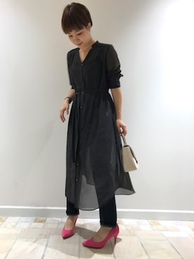 「アイテム（シャツワンピース）」を使った、ayanoさん（レディース・158cm・20代）の夏コーディネート