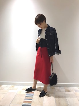 「RIVEDROITE」｜「アイテム（デニムジャケット）」を使った、ayanoさん（レディース・158cm）の秋コーディネート