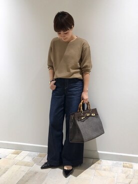 「RIVE DROITE（リヴドロワ）のアイテム（バレエシューズ）」を使った、ayanoさん（レディース・158cm）の秋コーディネート