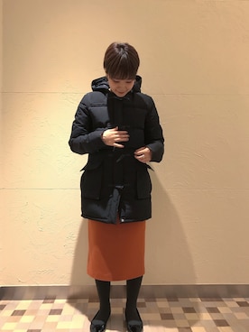 「RIVEDROITE」｜「アイテム（ダウンジャケット/コート）」を使った、ayanoさん（レディース・158cm）の秋コーディネート