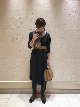 「RIVE DROITE（リヴドロワ）のアイテム（バレエシューズ）」を使った、ayanoさん（レディース・158cm）の冬コーディネート