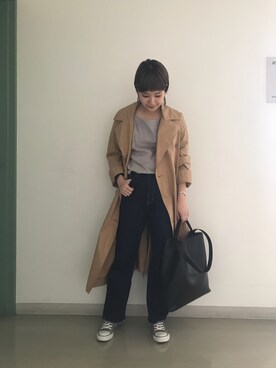 「RIVEDROITE」｜「アイテム（その他アウター）」を使った、ayanoさん（レディース・158cm）の春コーディネート