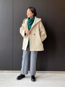 「green label relaxing（グリーンレーベルリラクシング）のアイテム（その他アウター）」を使った、nemu kubotaさん（レディース・157cm）の秋コーディネート