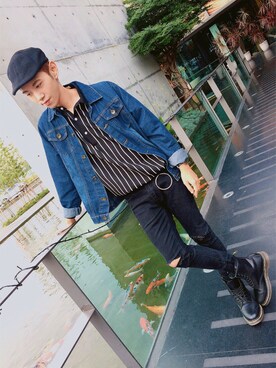 「アイテム（オールインワン・サロペット）」を使った、Wu Weiさん（メンズ・175cm・20代）の冬コーディネート