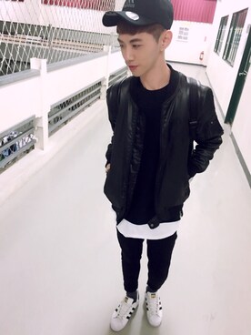 「アイテム（オールインワン・サロペット）」を使った、Wu Weiさん（メンズ・175cm・20代）の冬コーディネート