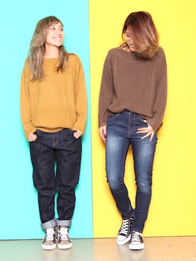 「LIPSTAR（リップスター）のアイテム（ニット/セーター）」を使った、lipstar_officialさん（レディース・155cm）の冬コーディネート