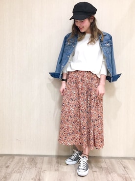 「リップスター」｜「アイテム（デニムジャケット）」を使った、lipstar_officialさん（レディース・156cm）の冬コーディネート